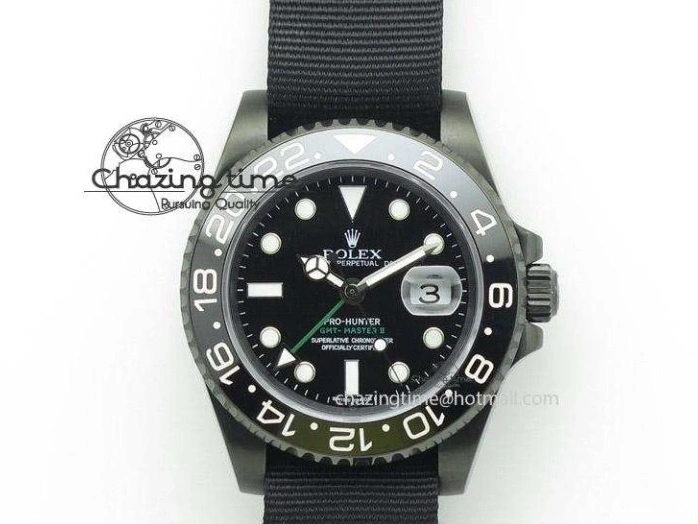 0130 Yacht-Master 116655 ARF SS Custom Made Black Ceramic Bezel on Oysterflex Rubber Strap A HighPerformance 3064